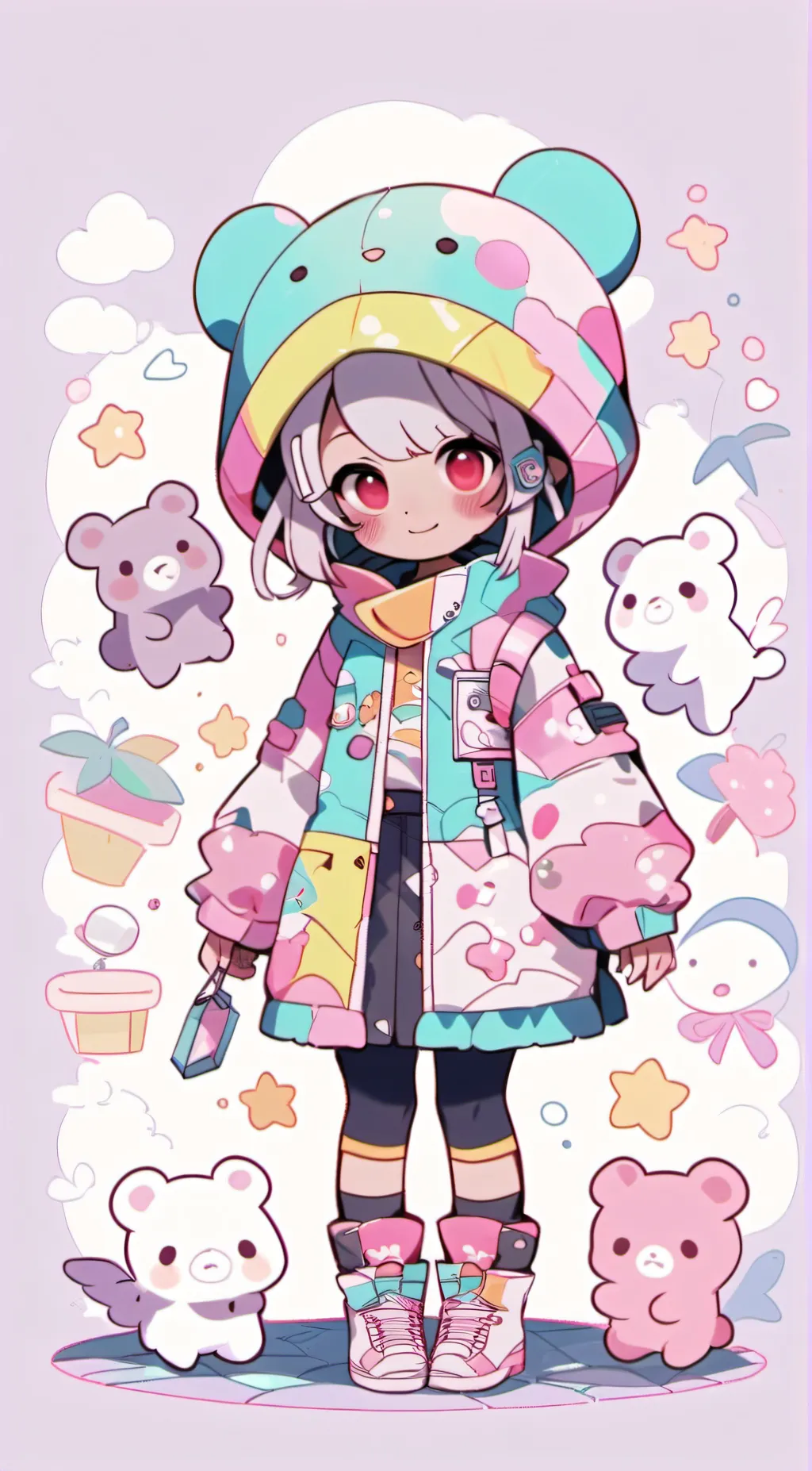 ai character: berry background