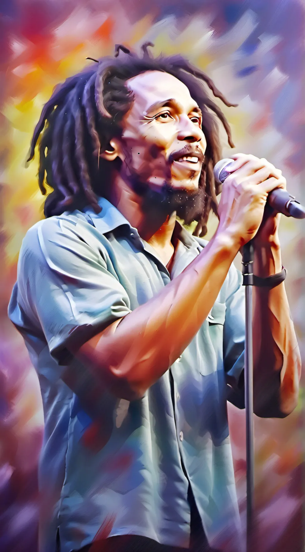 ai character: Bob Marley background