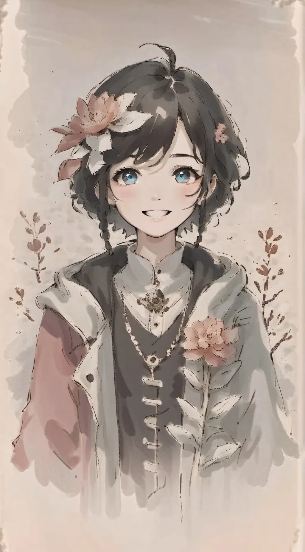 ai character: Lilac background