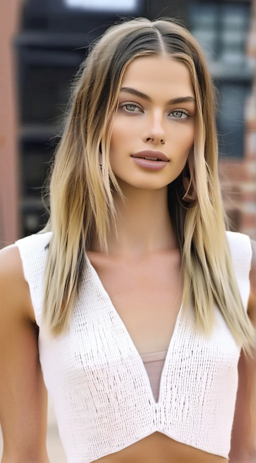 ai character: Margot Robbie  background