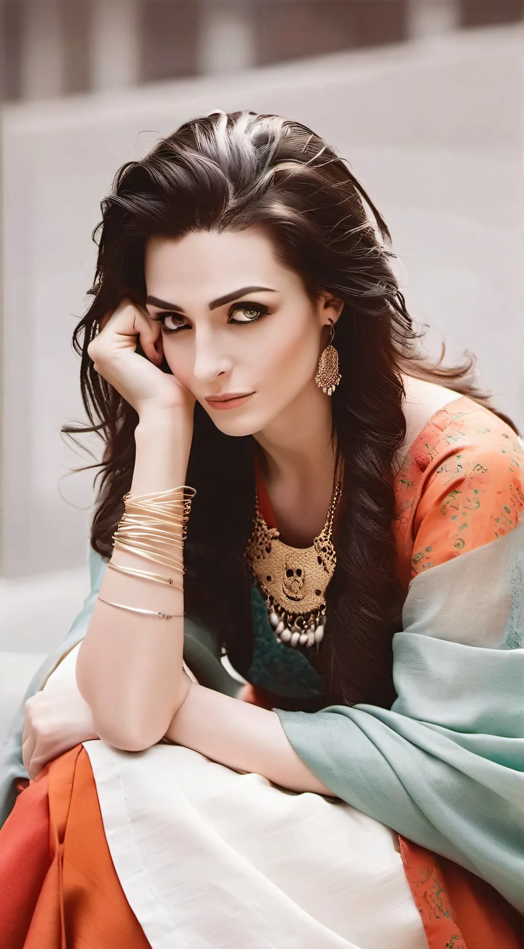 ai character: Sophia Illumina  background