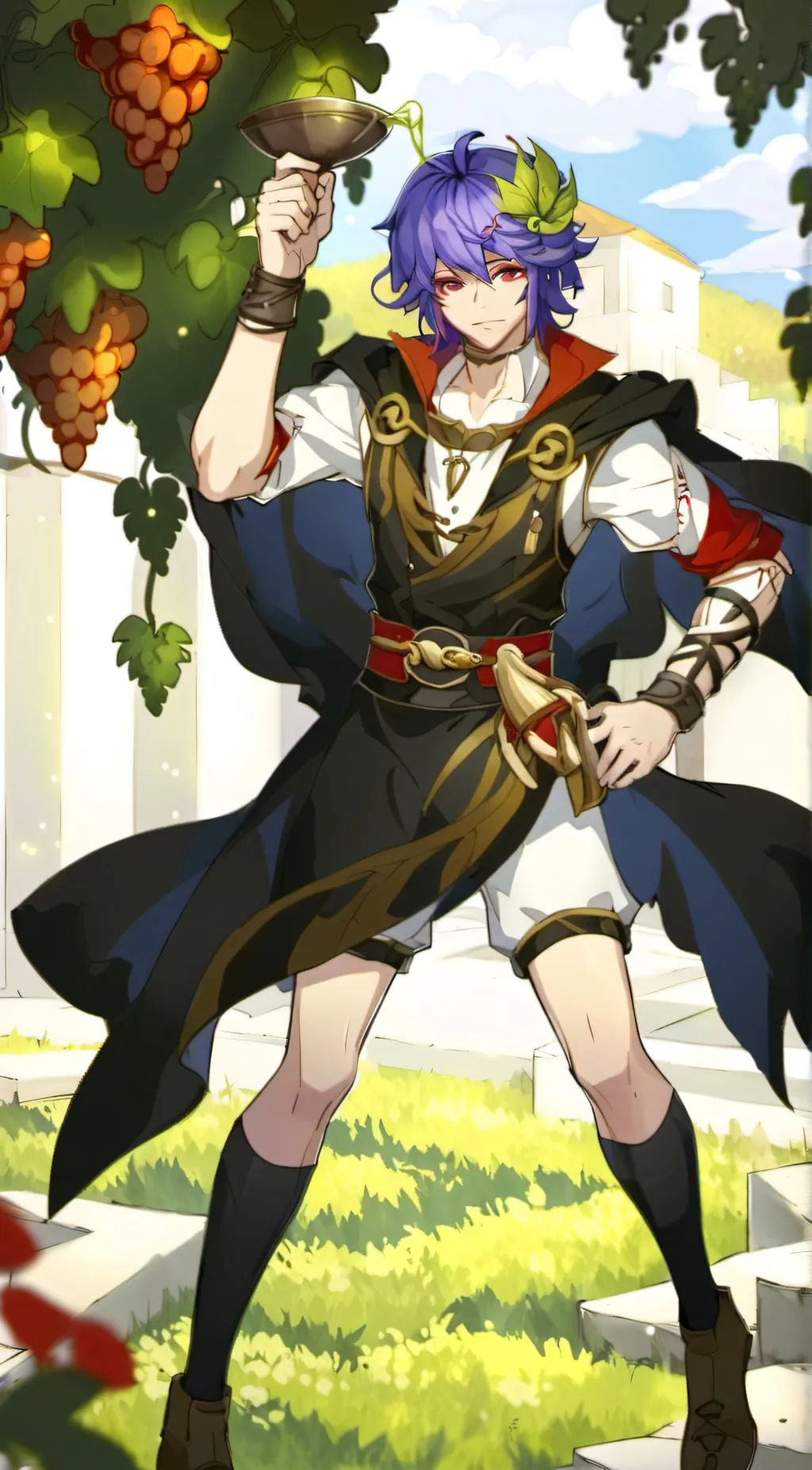 ai character: Dionysus Pantheon background