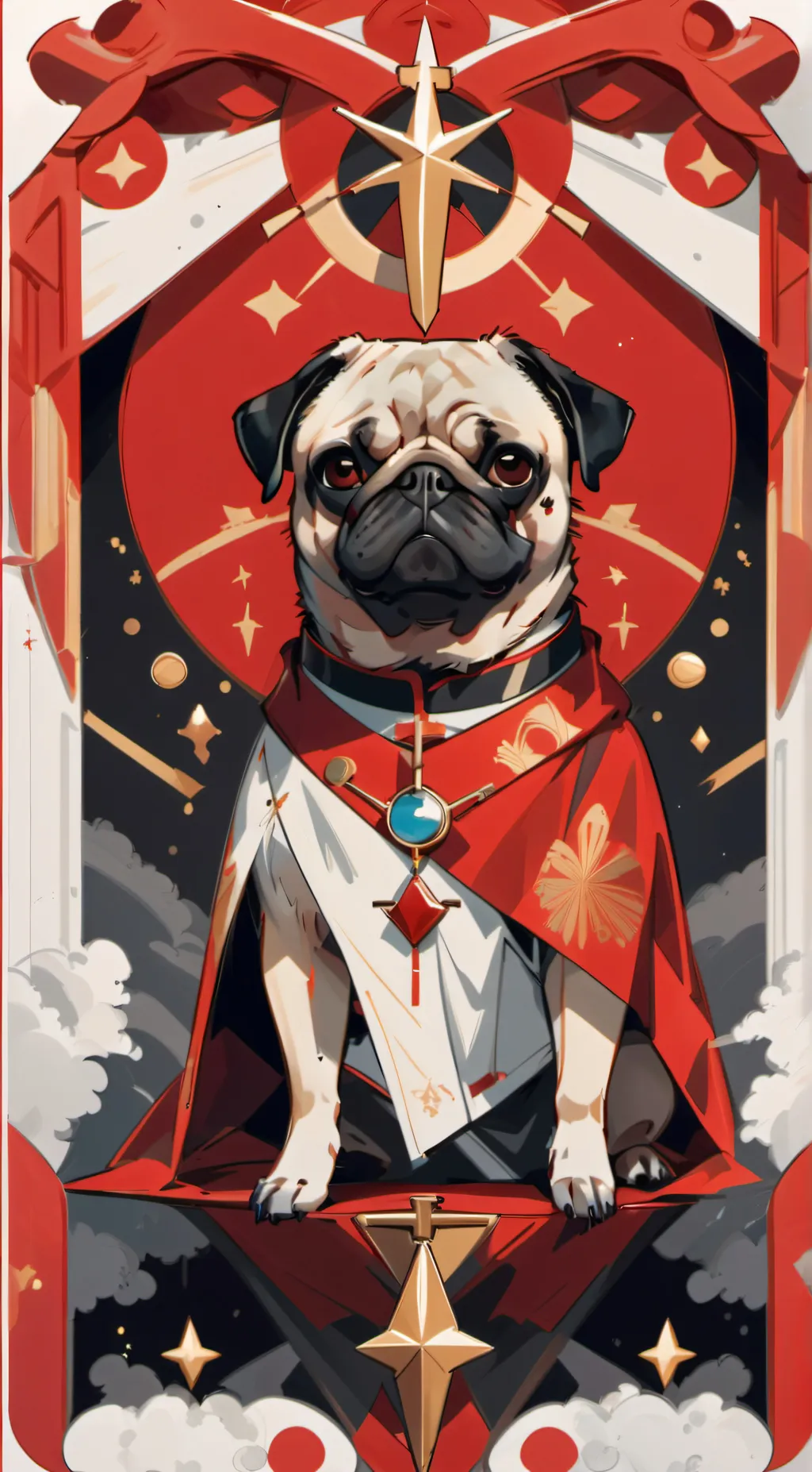 ai character: Cool pug background
