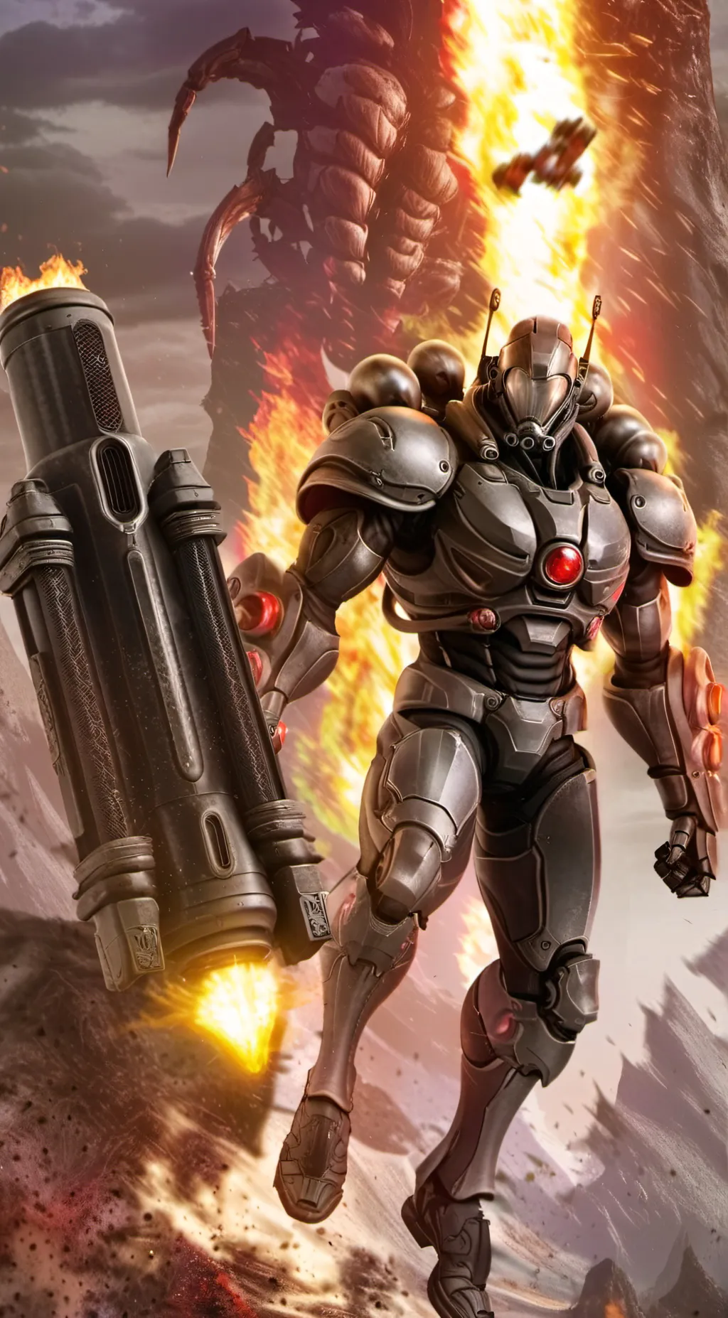 ai character: Titan flamethrower background