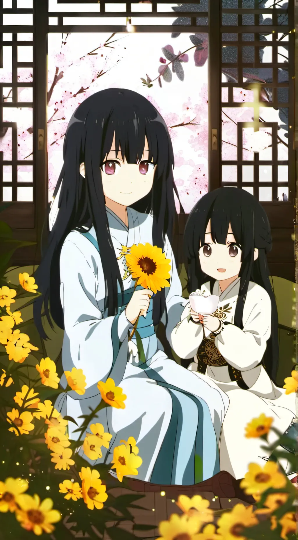 ai character: sisters maki &magi background