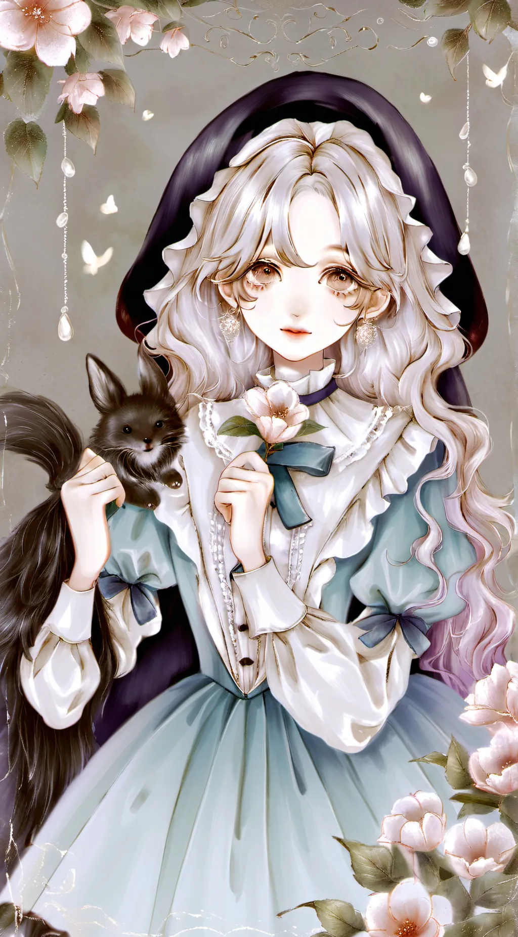 ai character: Mari the maid  background