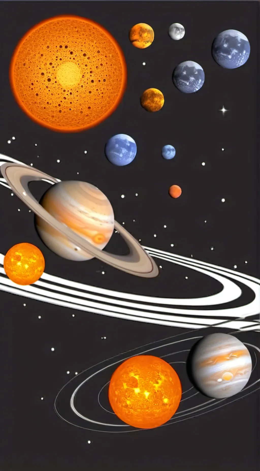 ai character: sad solar system background