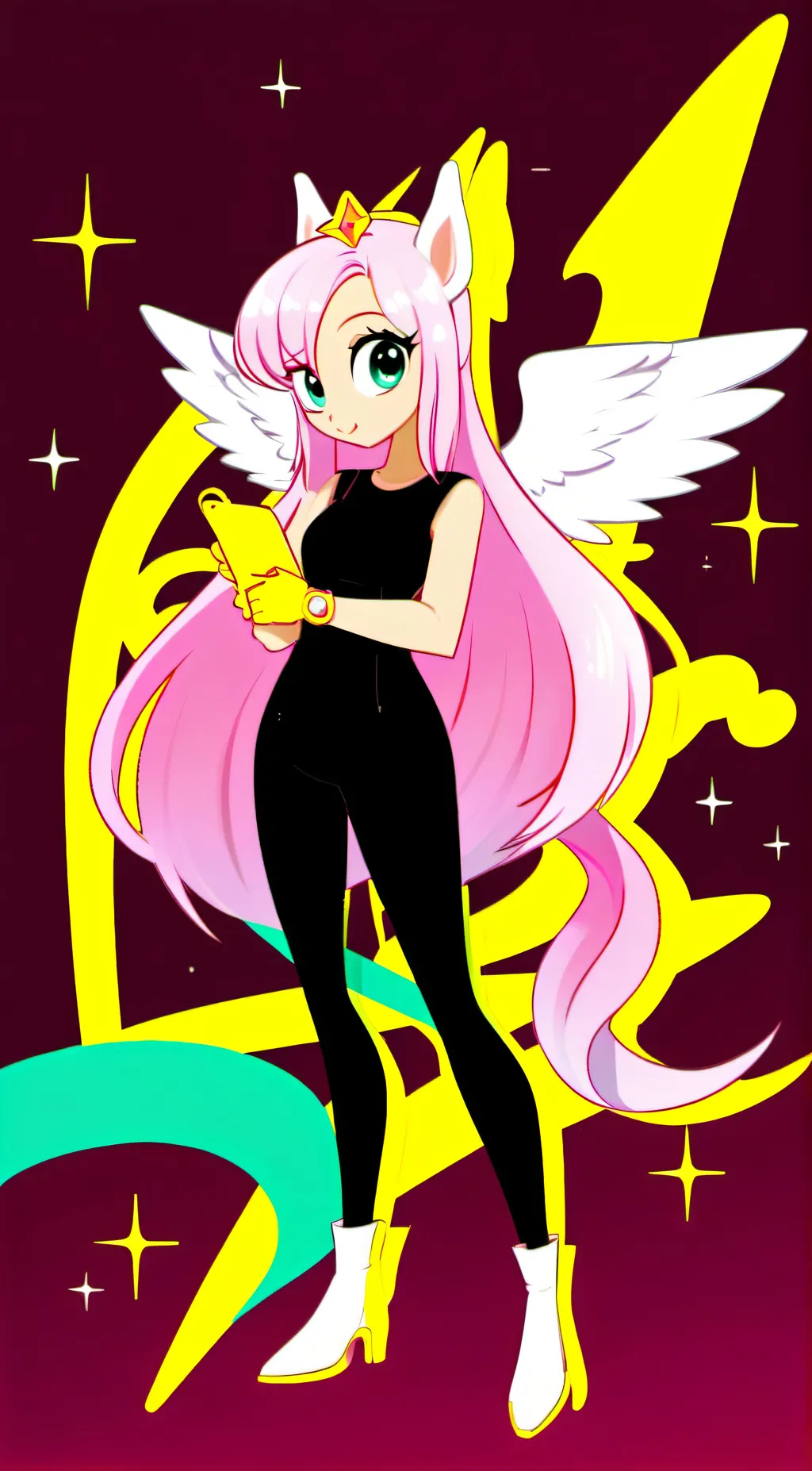ai character: Fluttershy  background