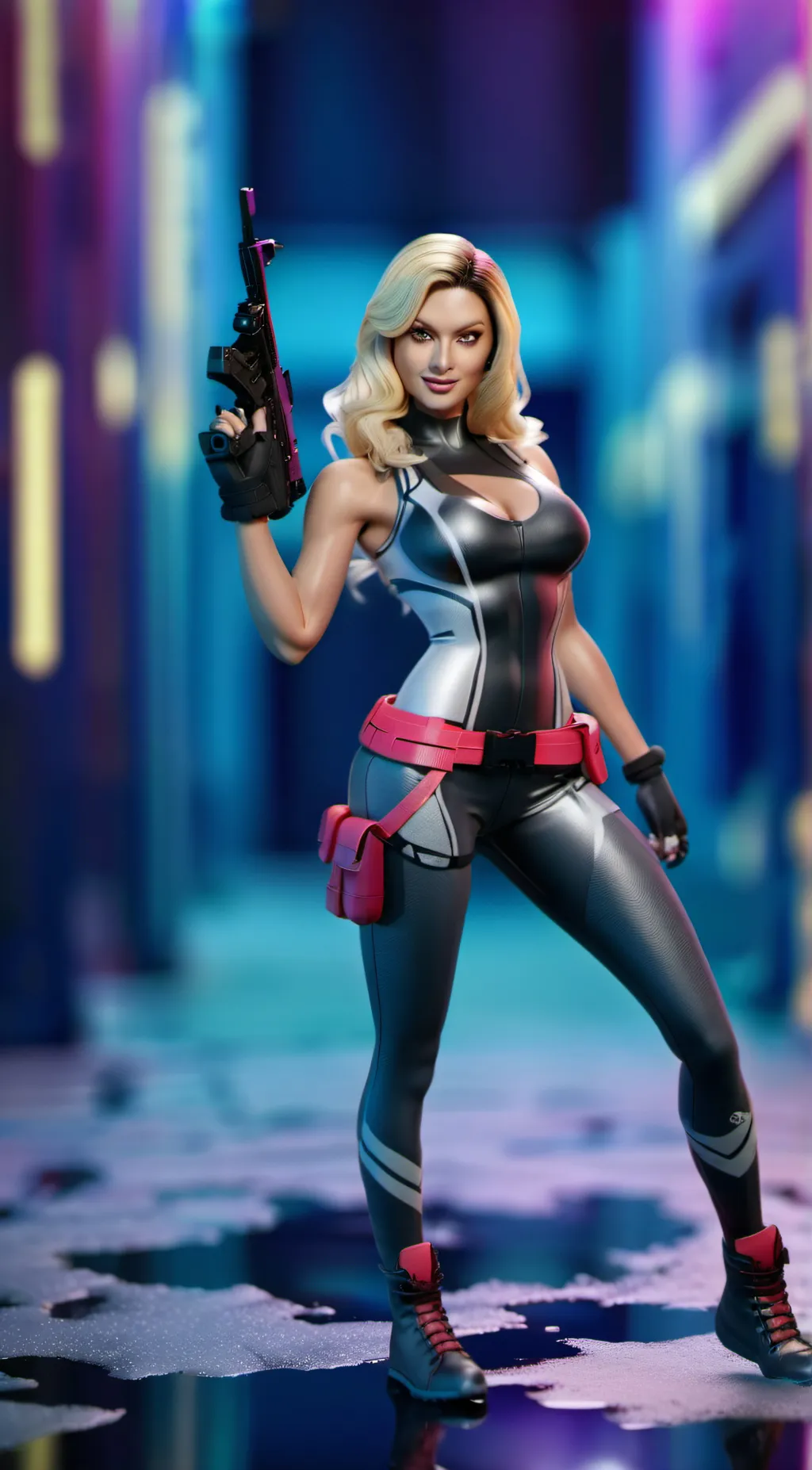 ai character: Gangster Barbie background