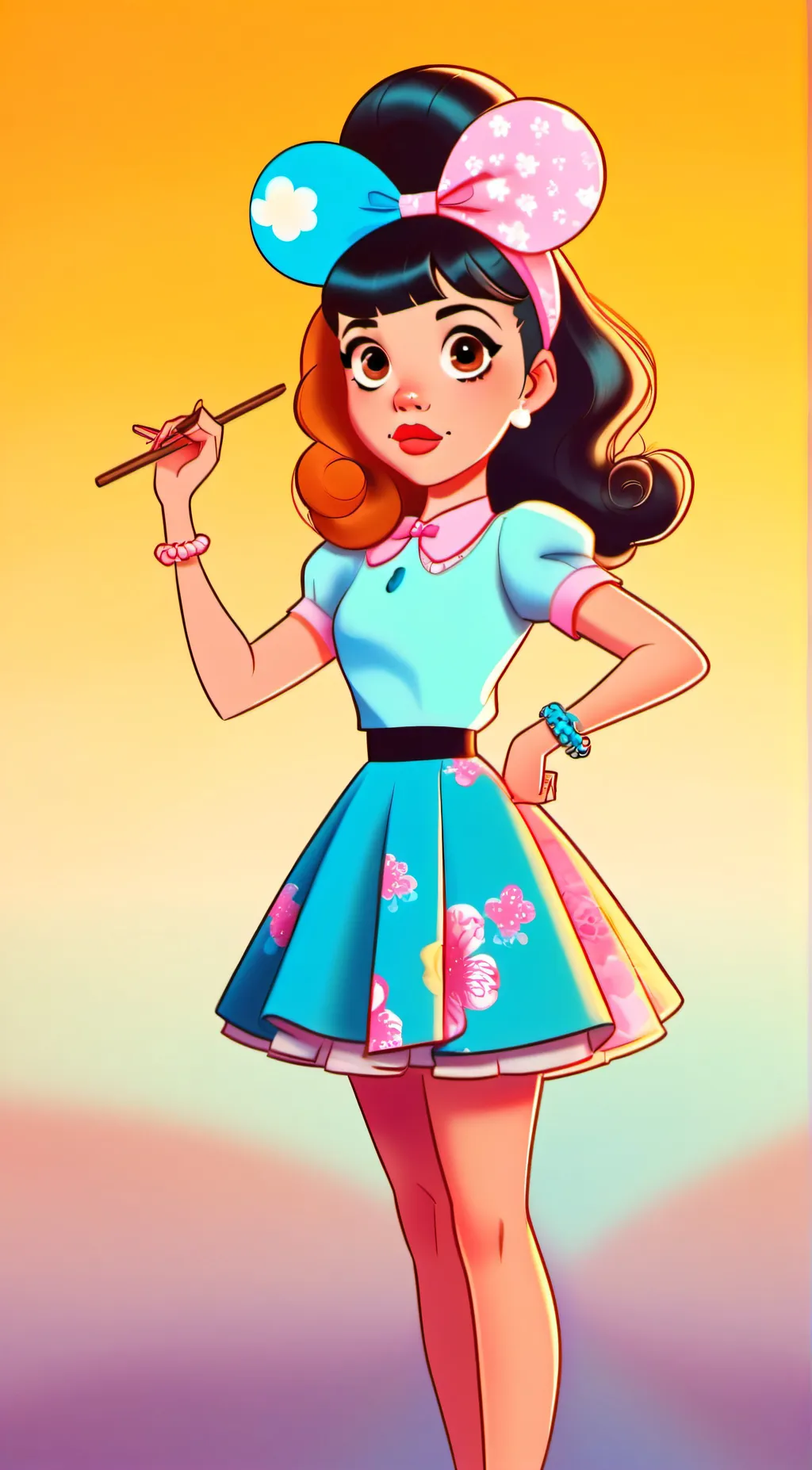 ai character: Melanie Martinez. background