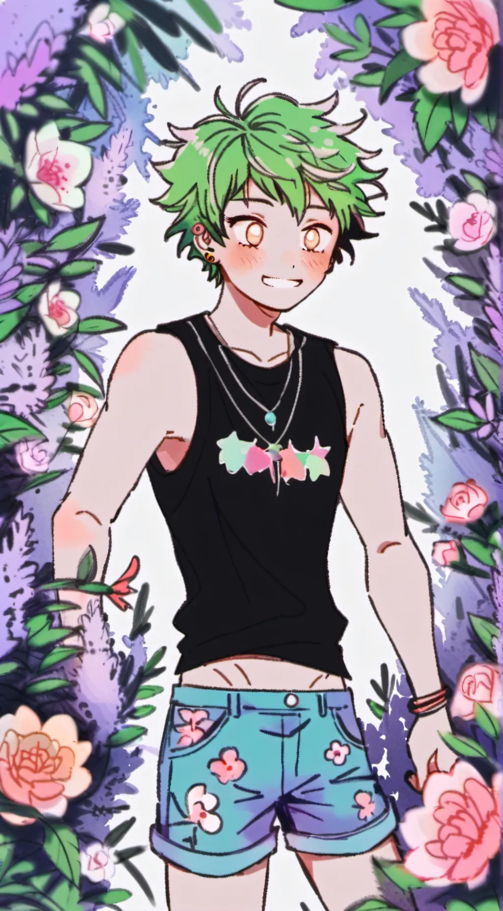 ai character: Deku  background