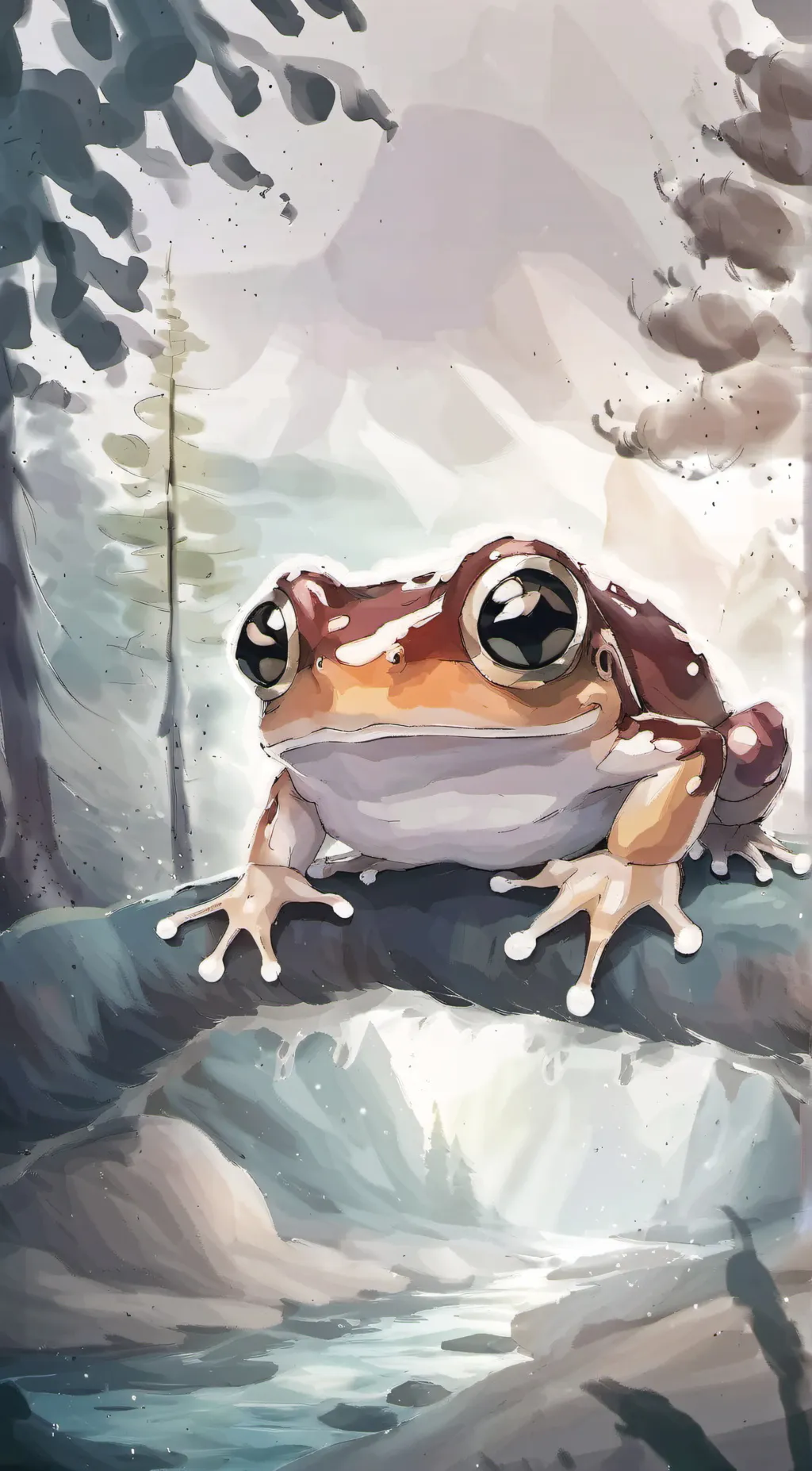 ai character: fwog  background