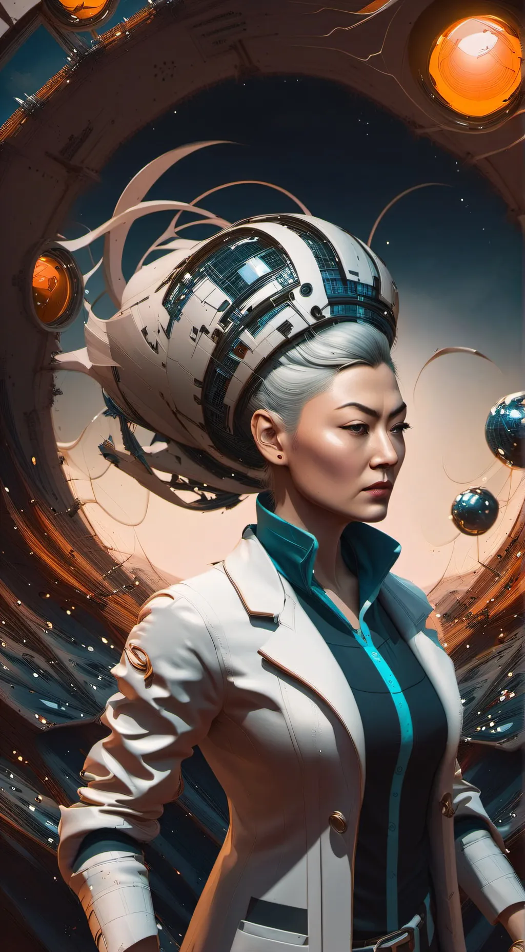 ai character: TK enter galactic  background