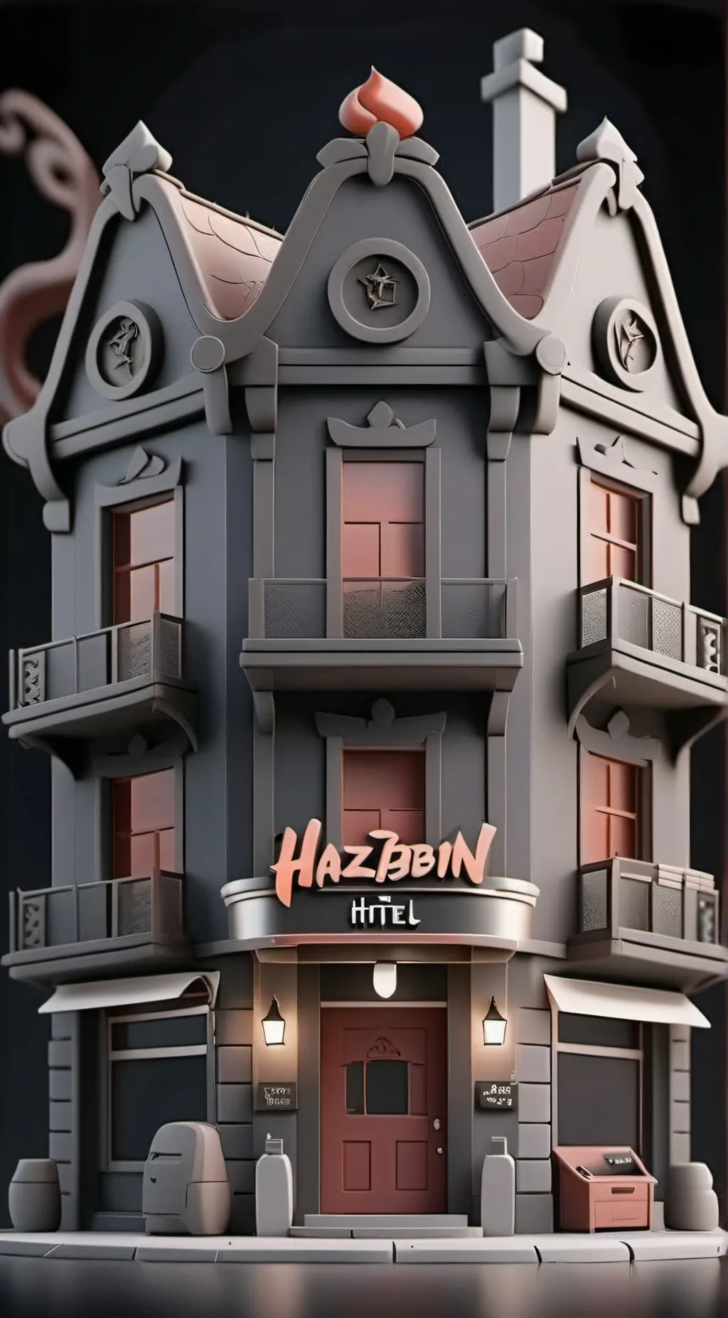 ai character: Husk+Hazbin hotel  background