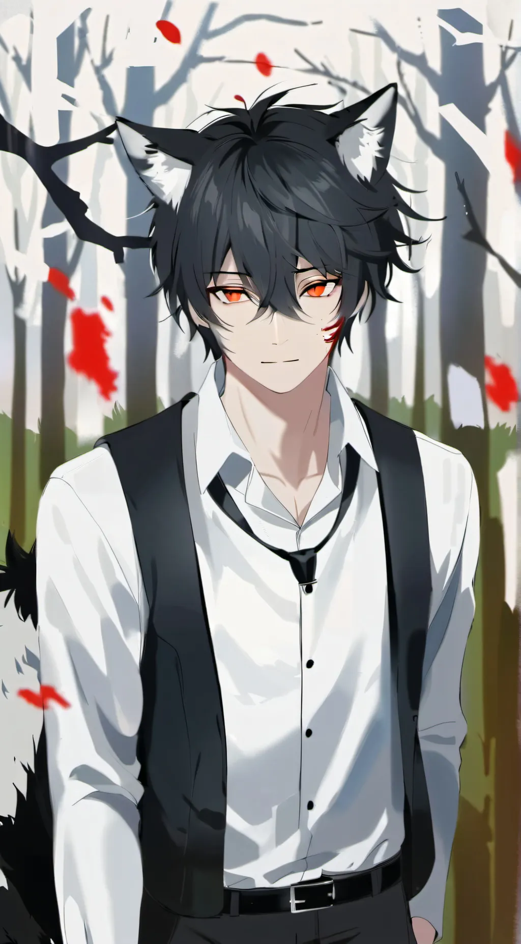 ai character: warewolf boy background