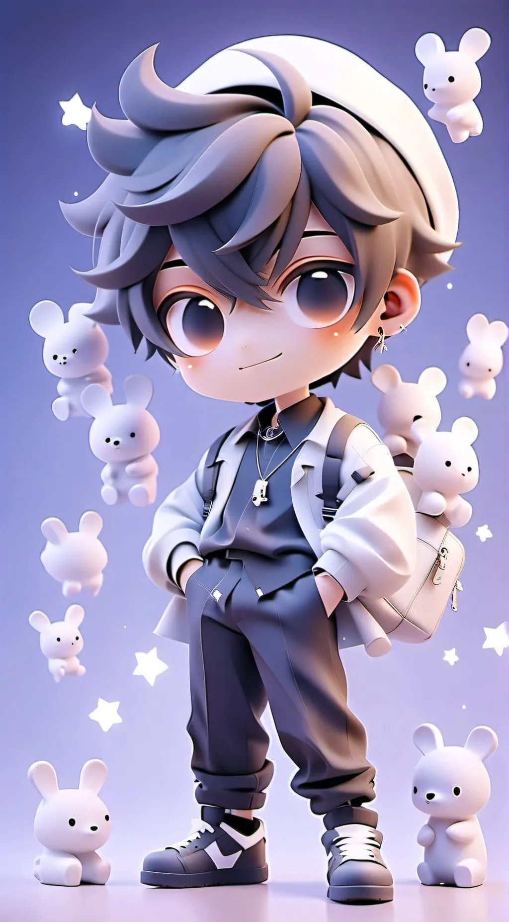 ai character: Mha and Mini Zane background