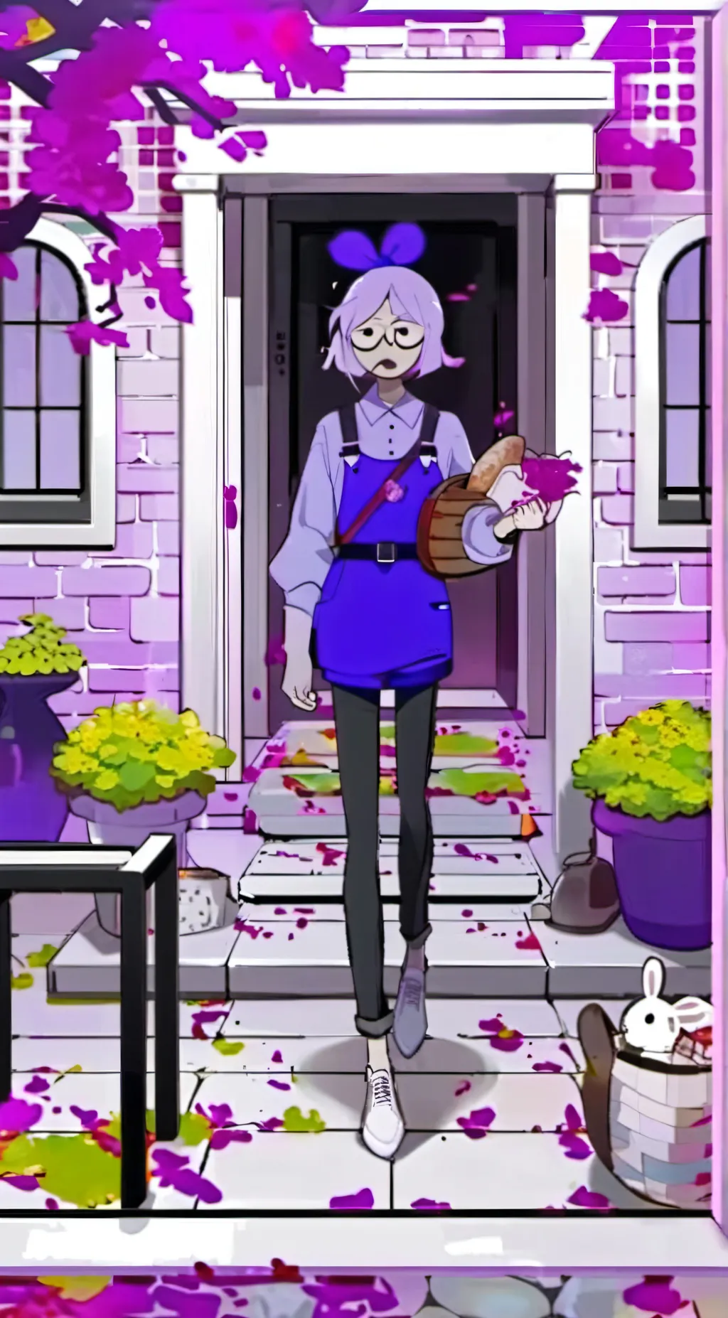 ai character: Flower x lollipop background