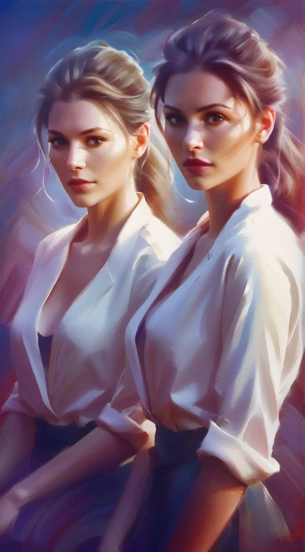 ai character: Ella and Maria  background