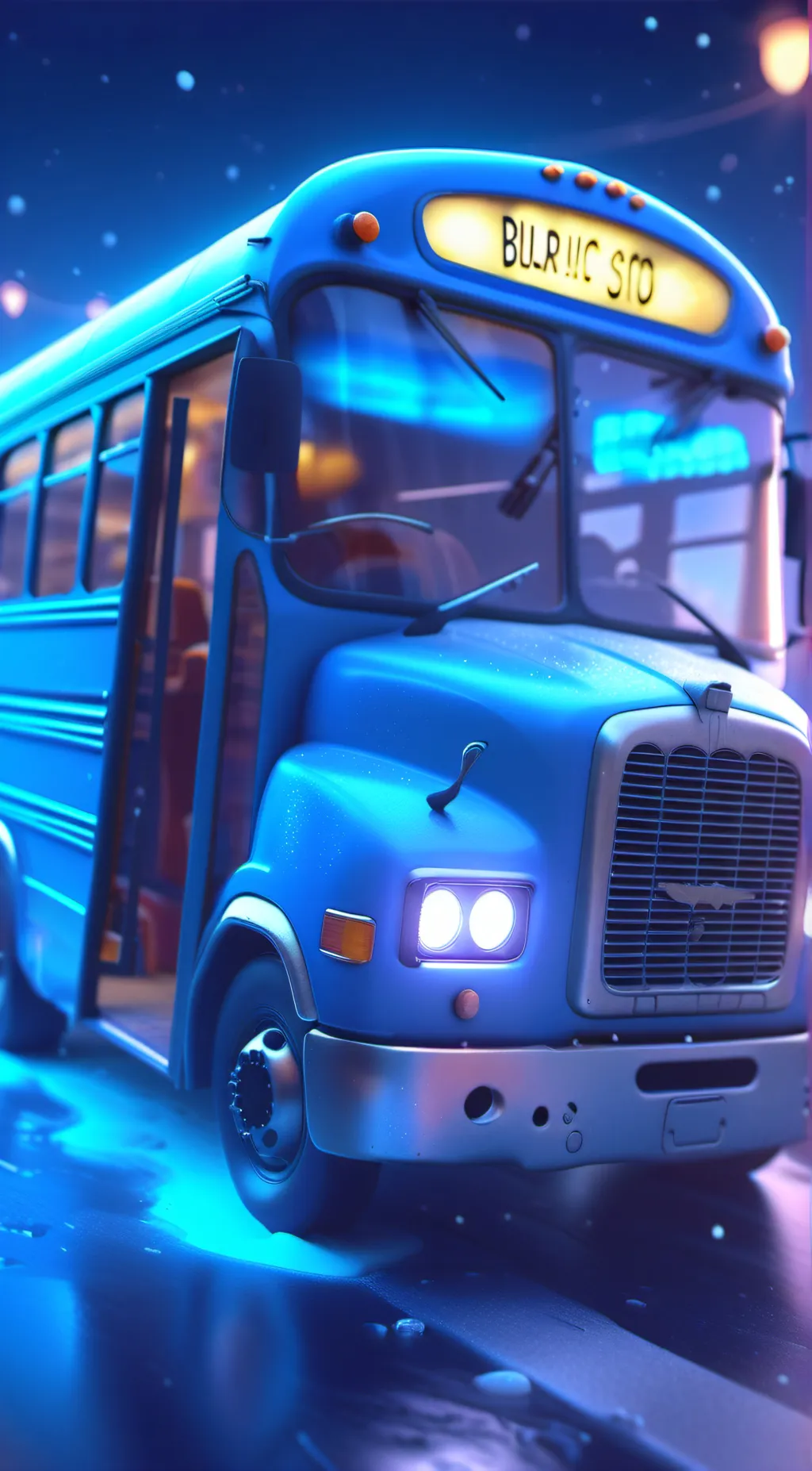 ai character: School bus 11 background