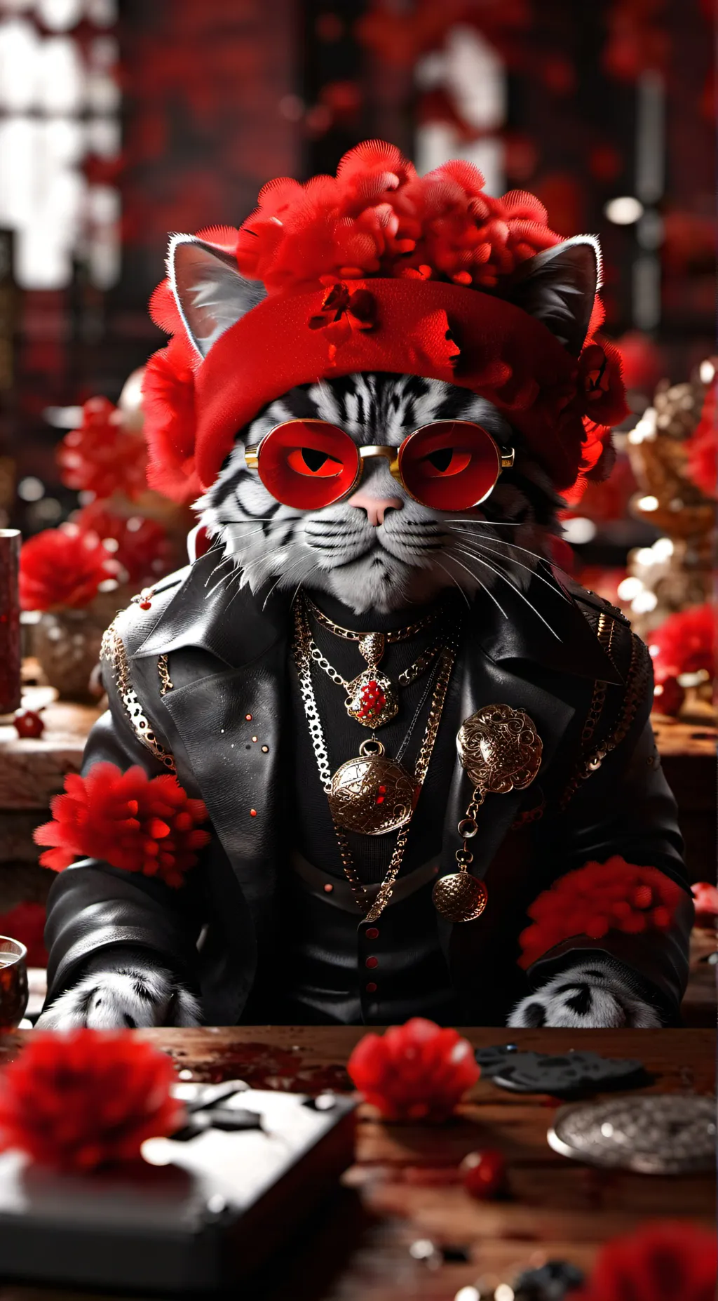 ai character: Limon (cool cat)  background