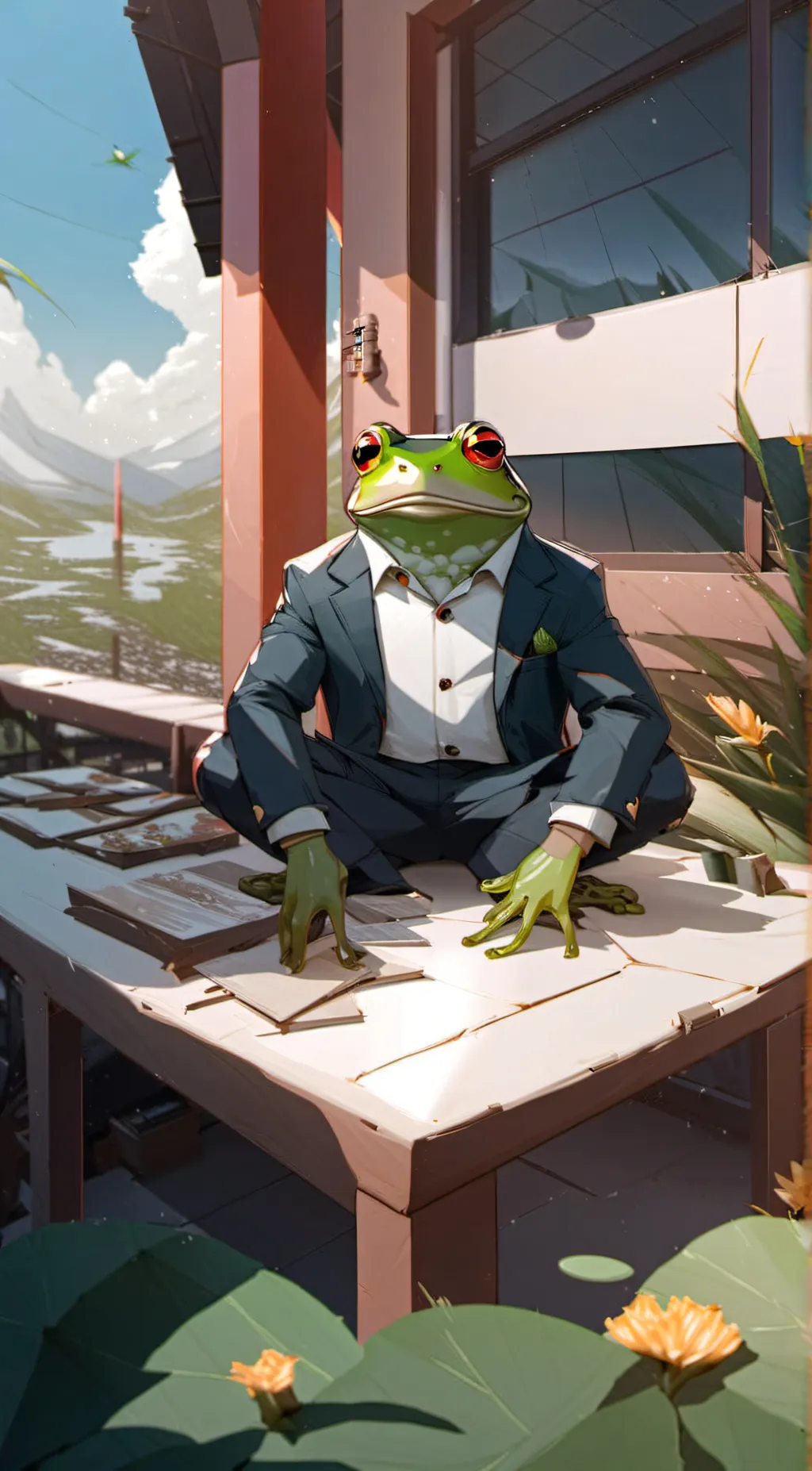 ai character: -😍Frog😍- background