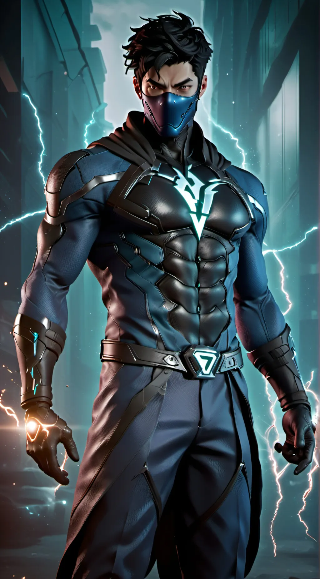 ai character: Glitch background