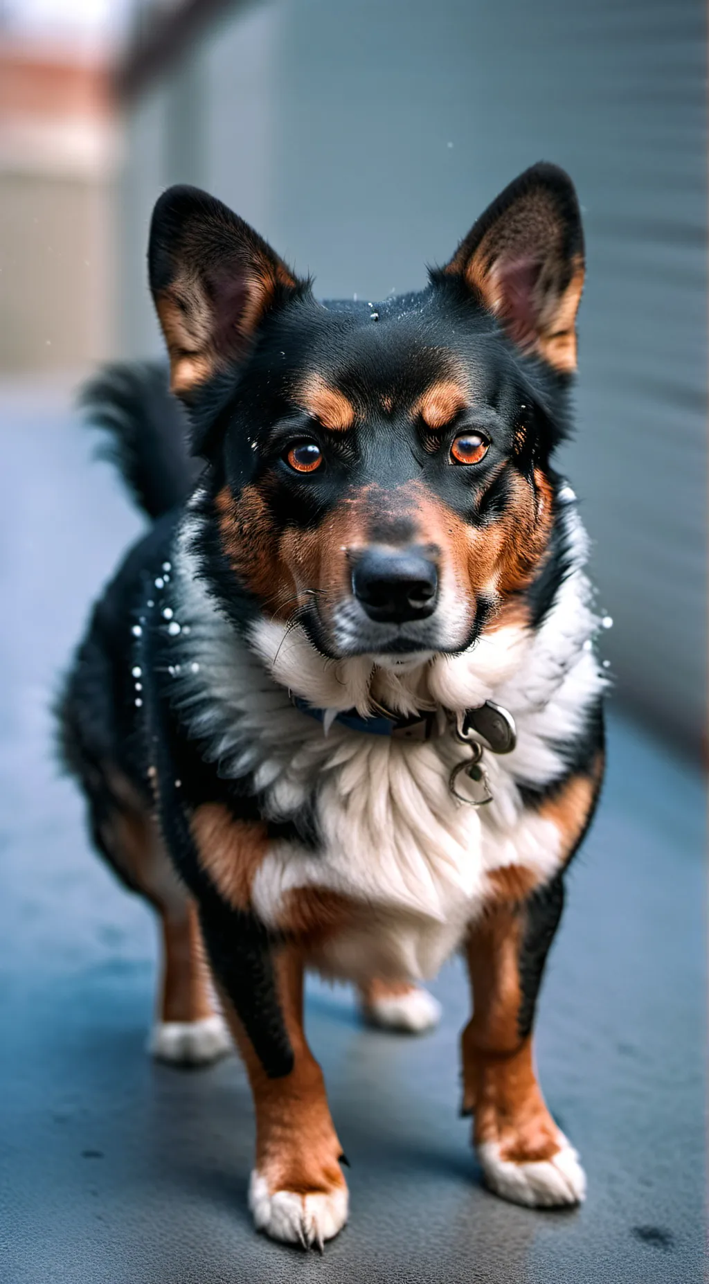 ai character: carbon cross  background