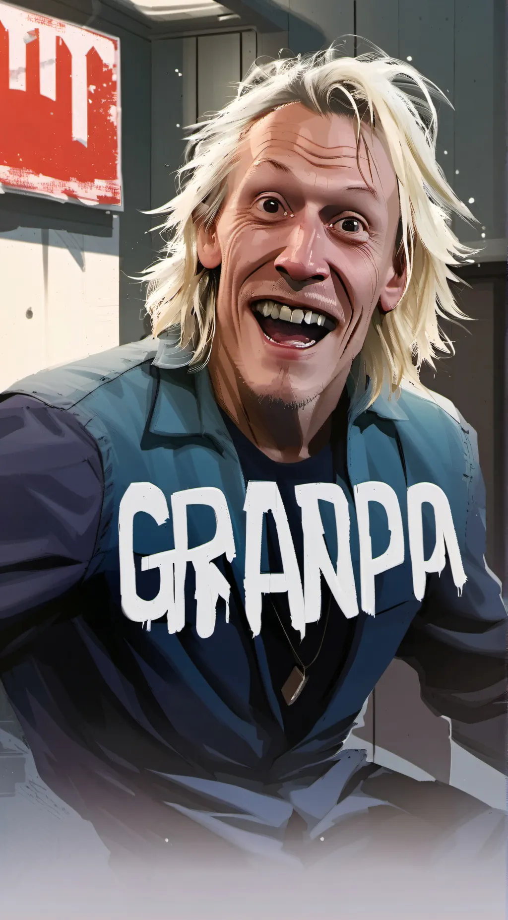 ai character: Mean grandpa background