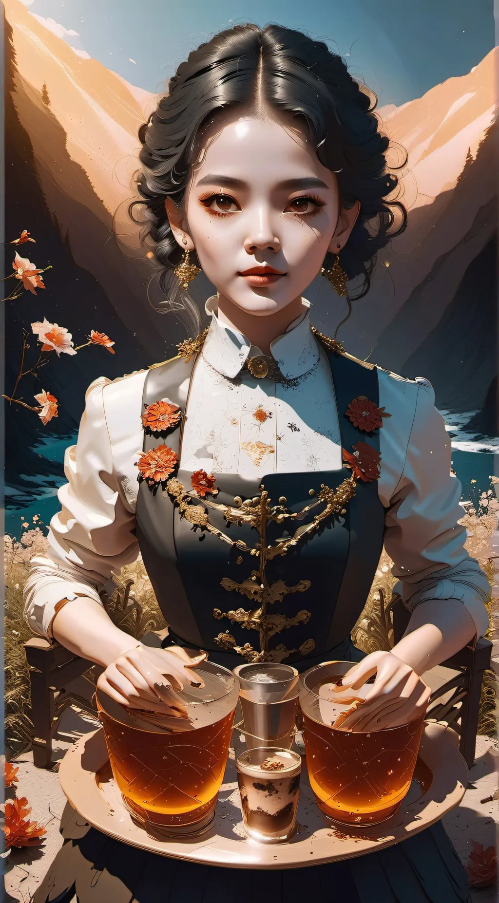 ai character: flower background