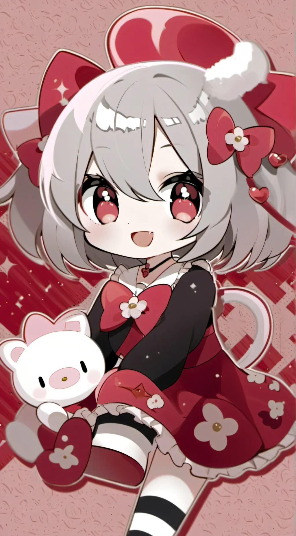 ai character: hello kitty⚪️🍼 background