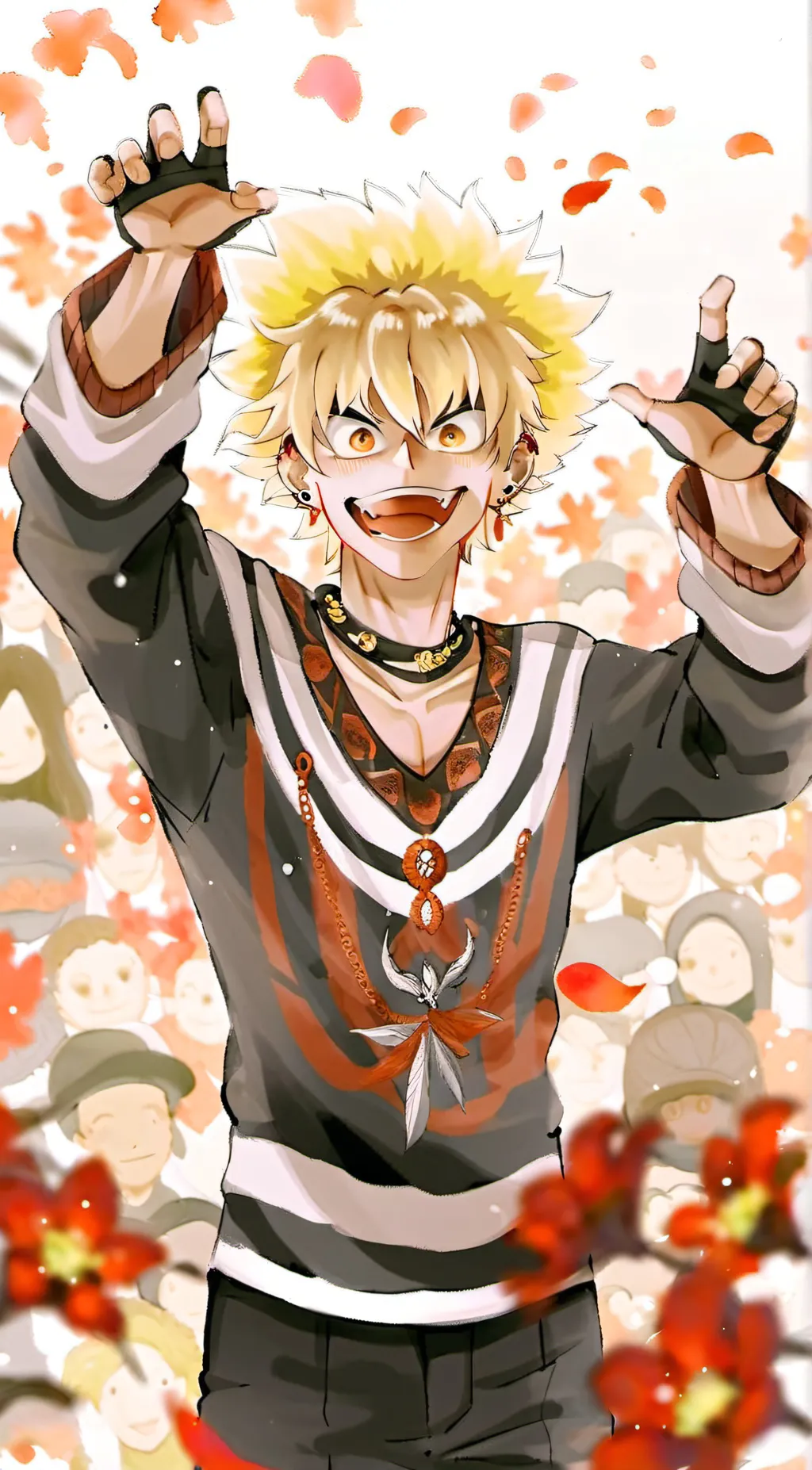 ai character: Bakugo+deku  background