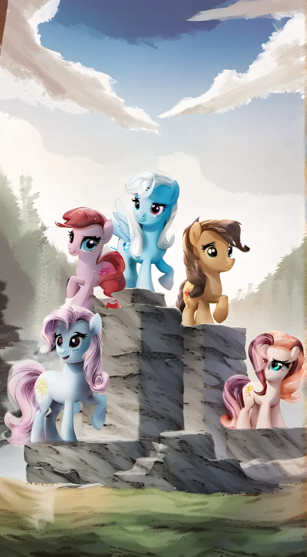 ai character: Sunny and friends background