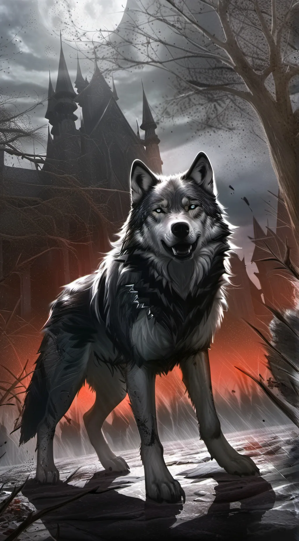 ai character: strong wolf background