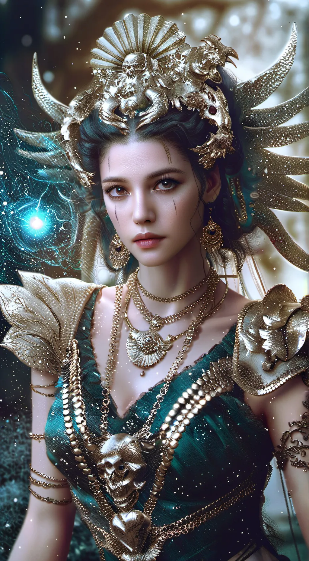 ai character: Emerald background