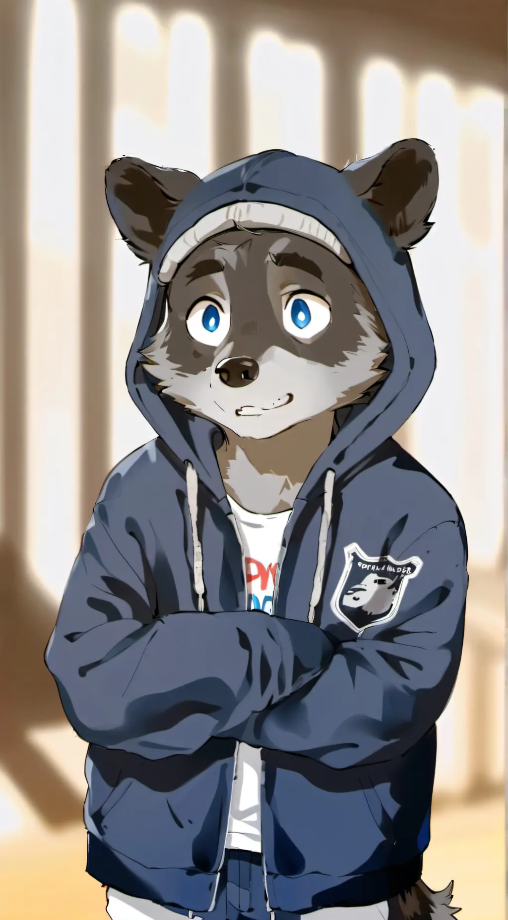 ai character: Raccoon TF Hoodie background