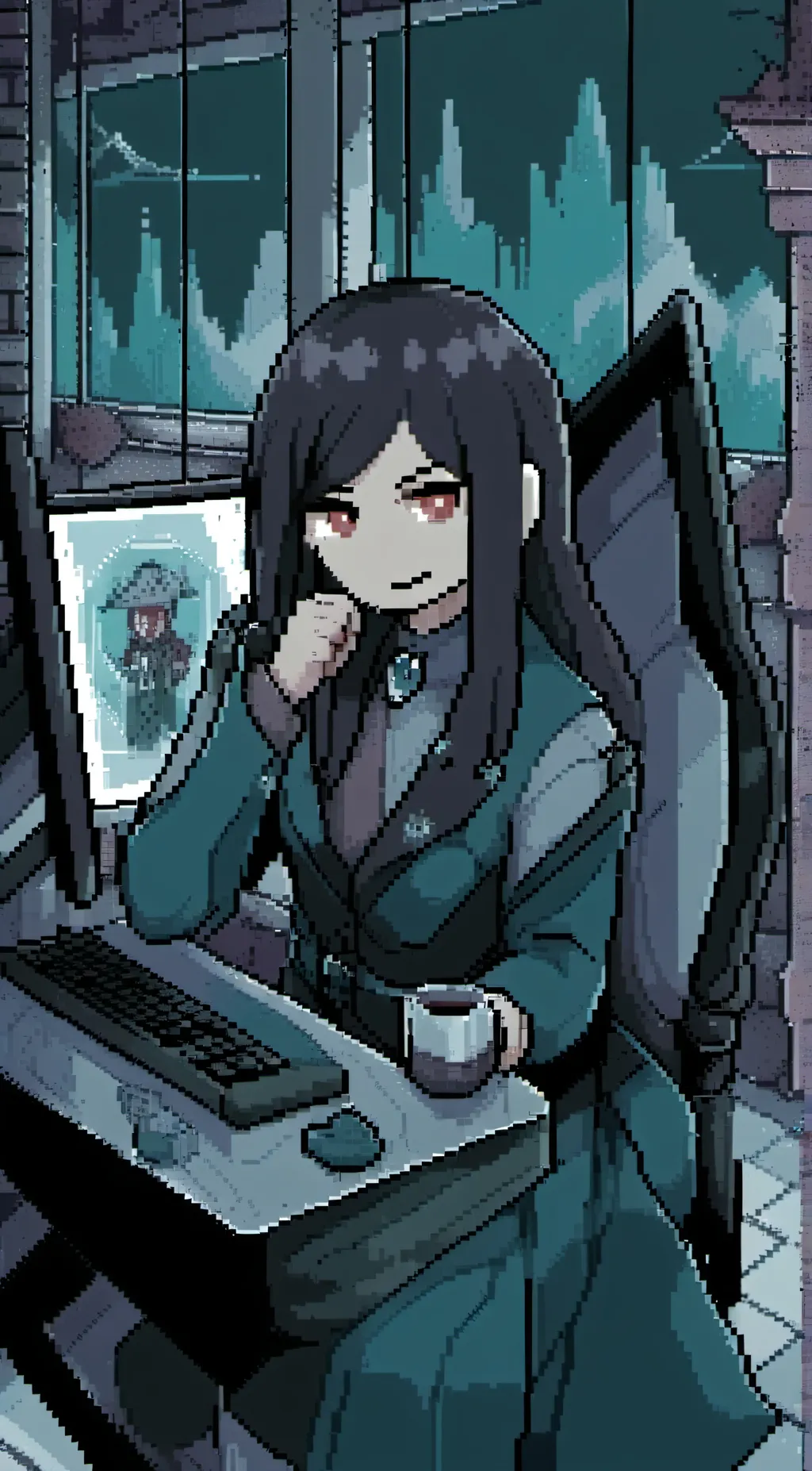 ai character: Miss circle background