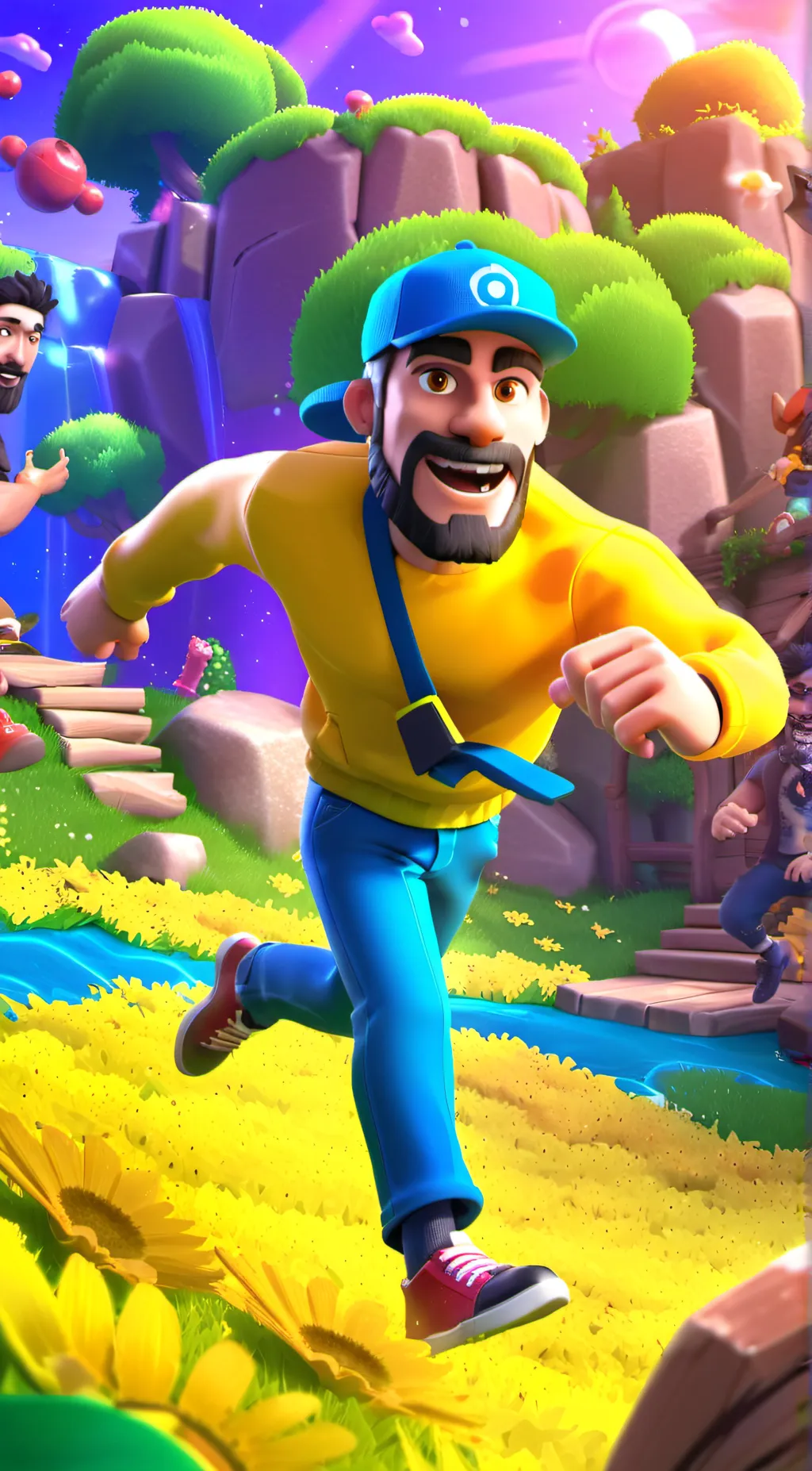 ai character: foot scratch background