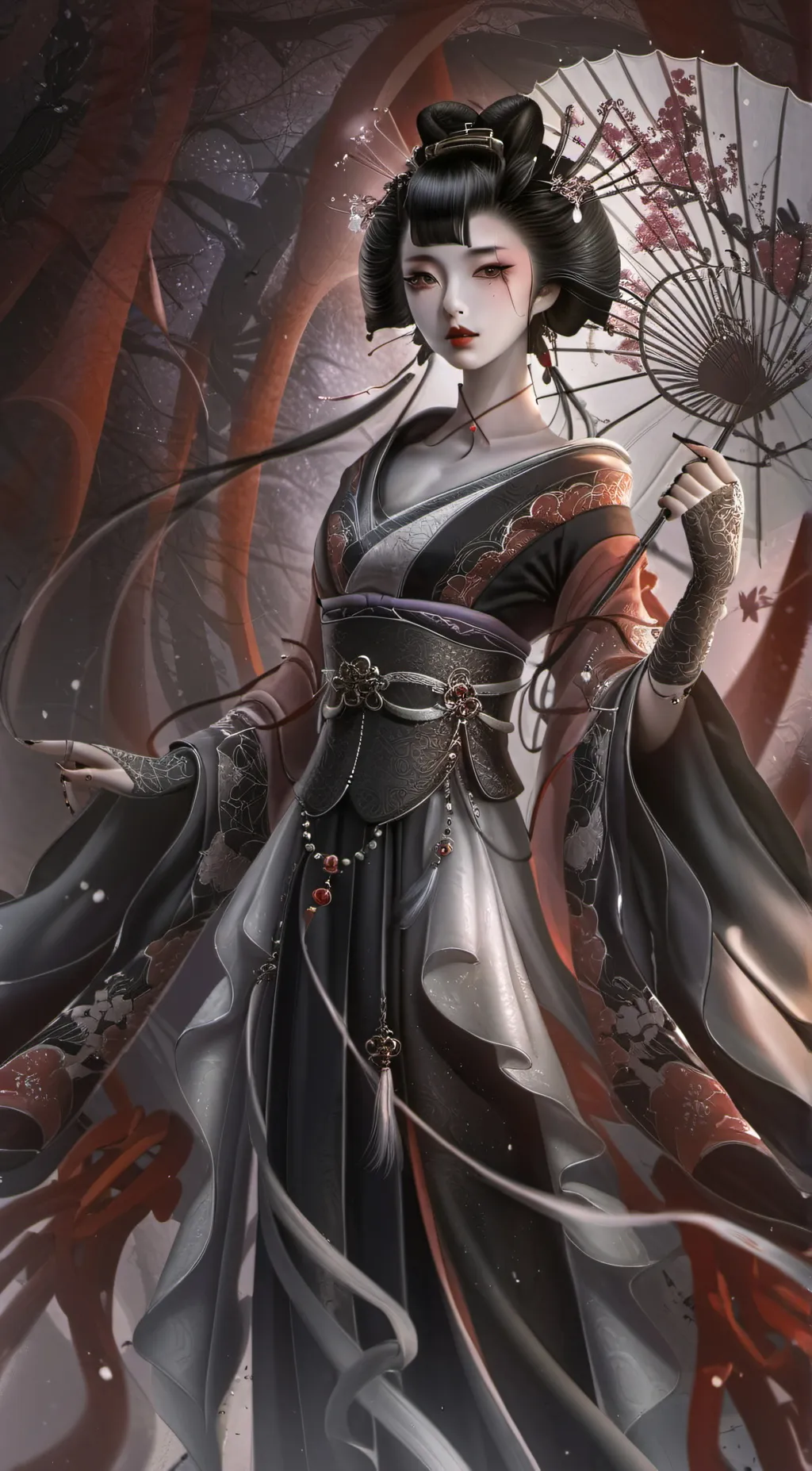 ai character: geisha background