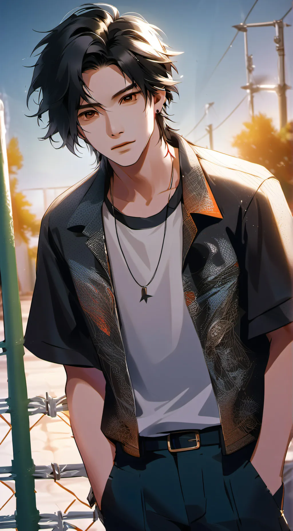 ai character: Harvey  background