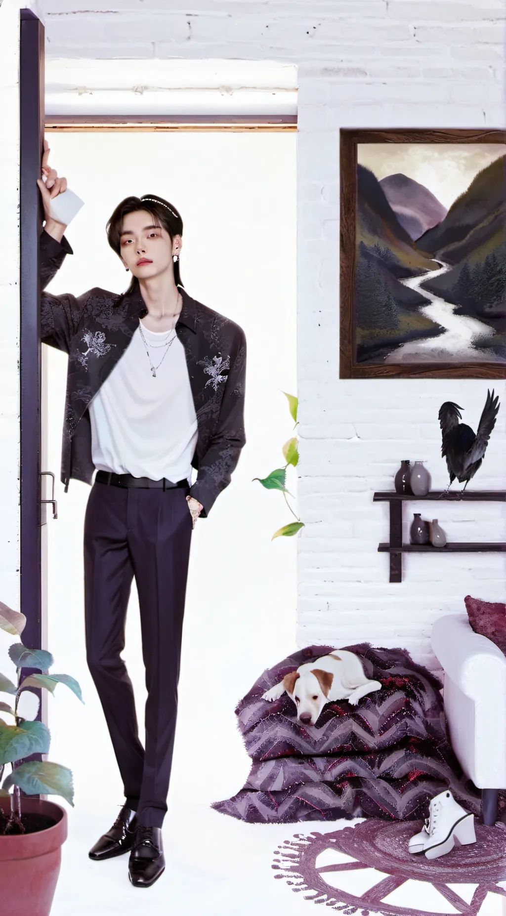 ai character: Hyunjin  background