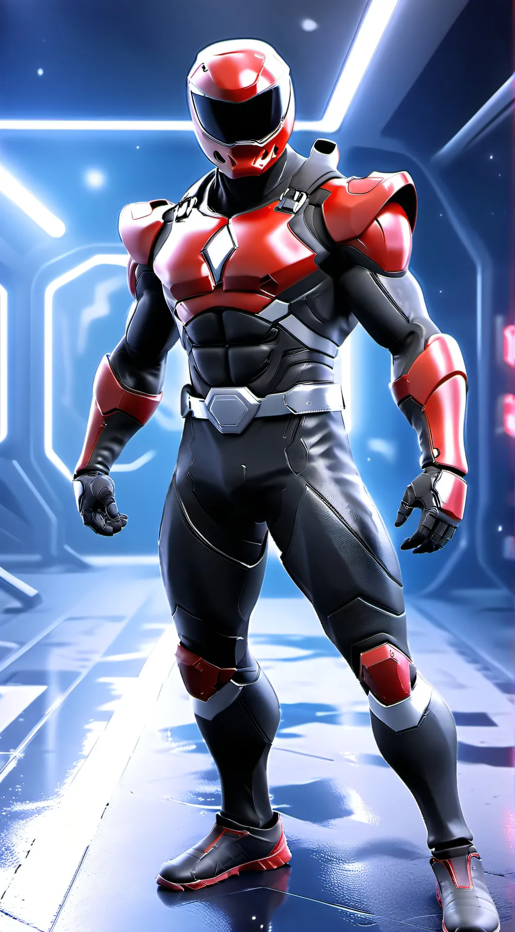 ai character: Robo red background