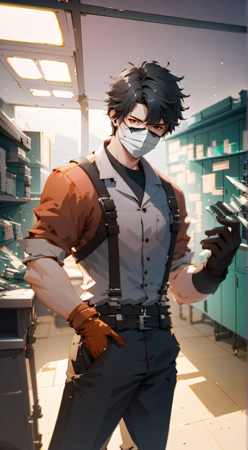 ai character: sceintist  background