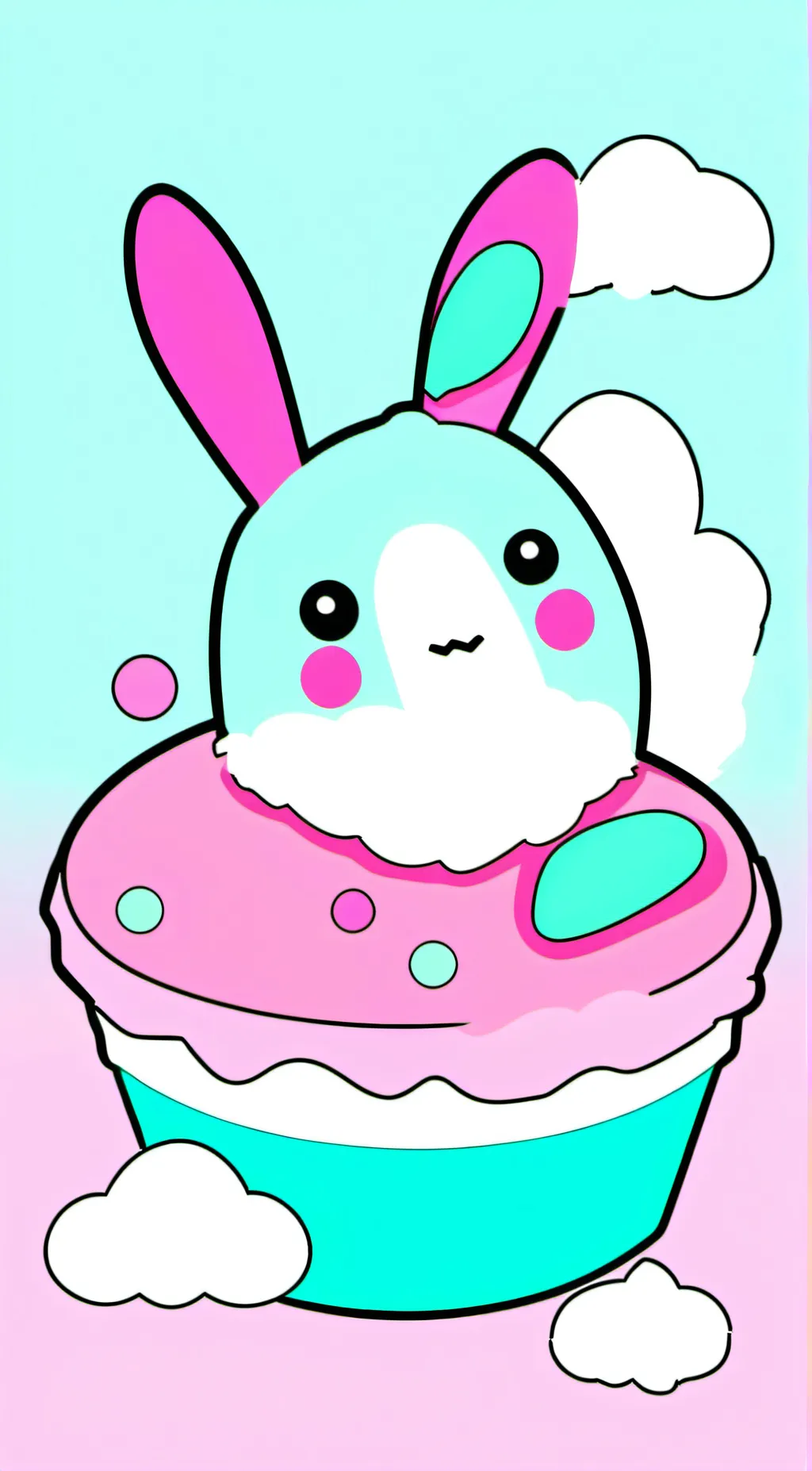 ai character: Cupcake bun background