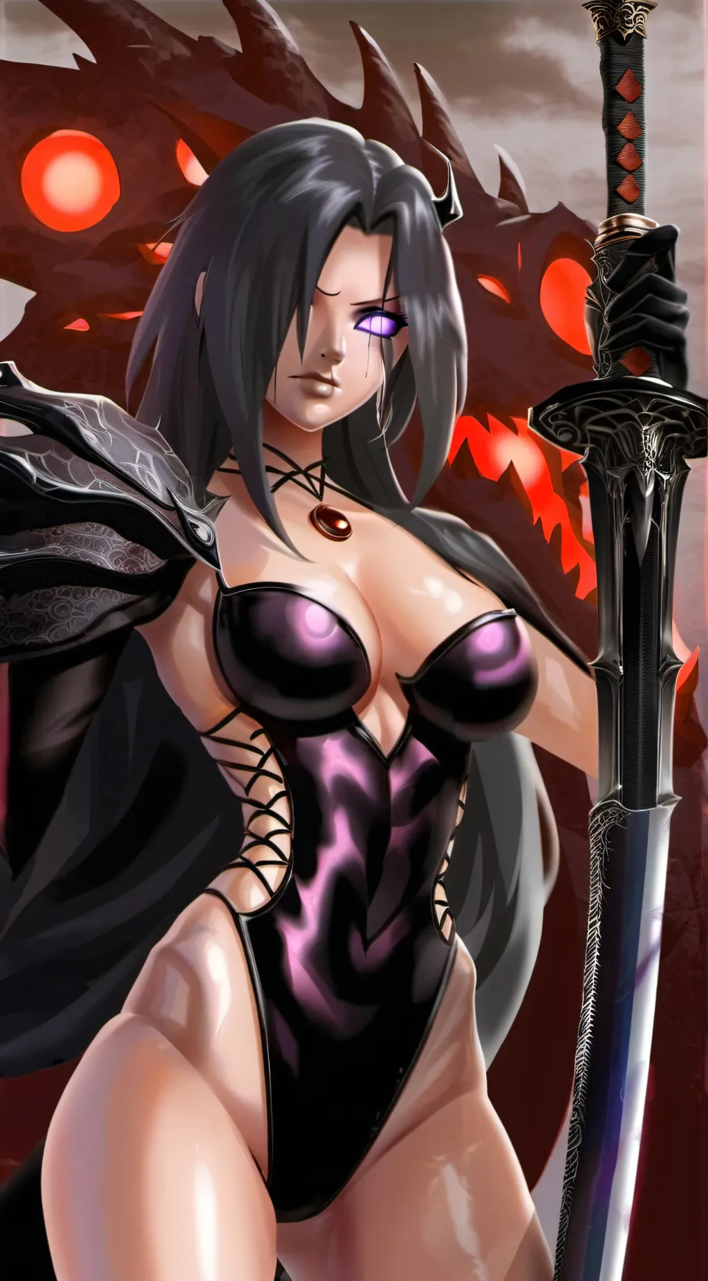 ai character: Queen Uchiha  background