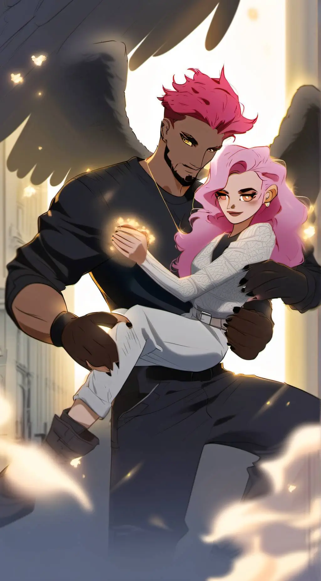 ai character: Husker  angel dust background