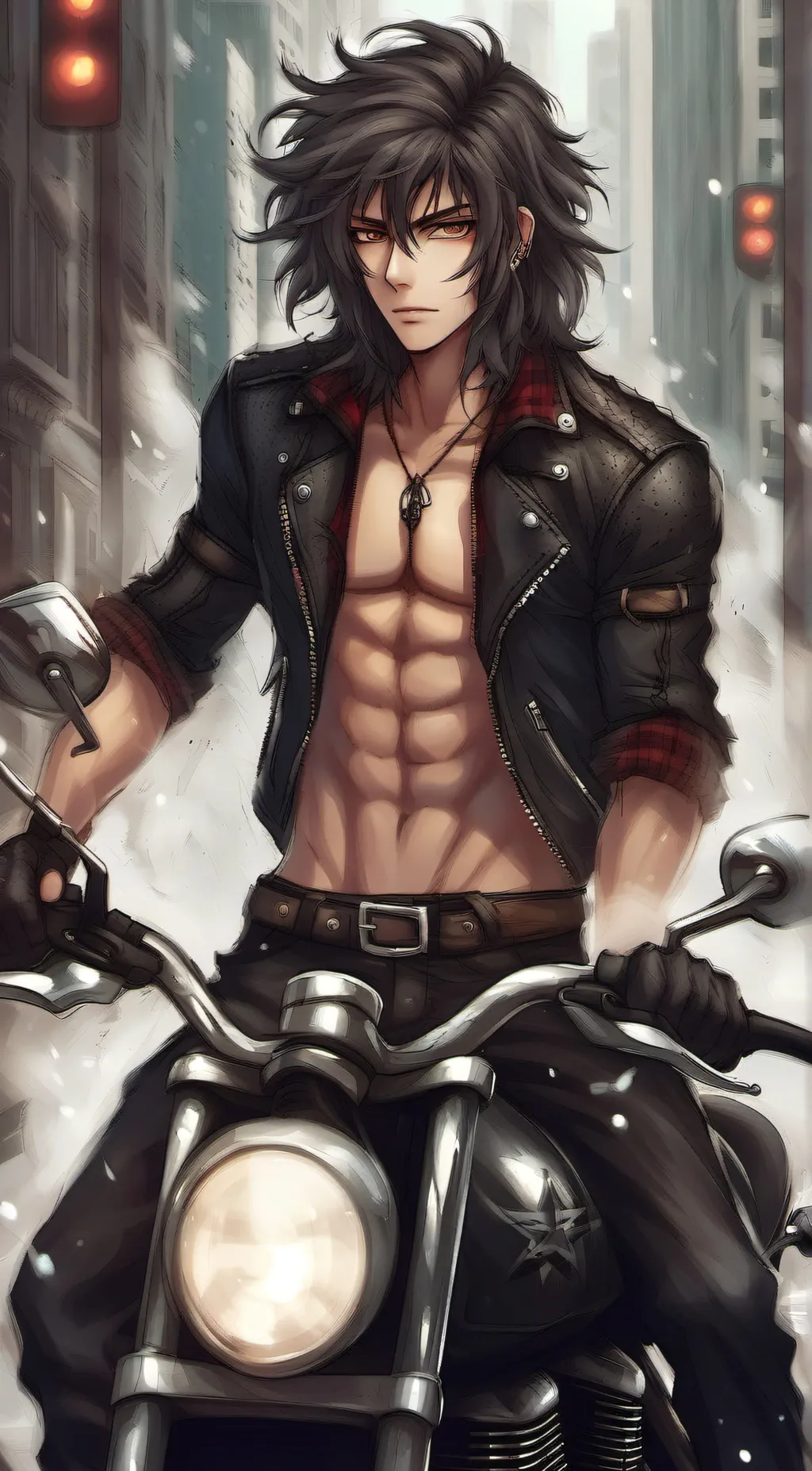 ai character: Biker fang  background