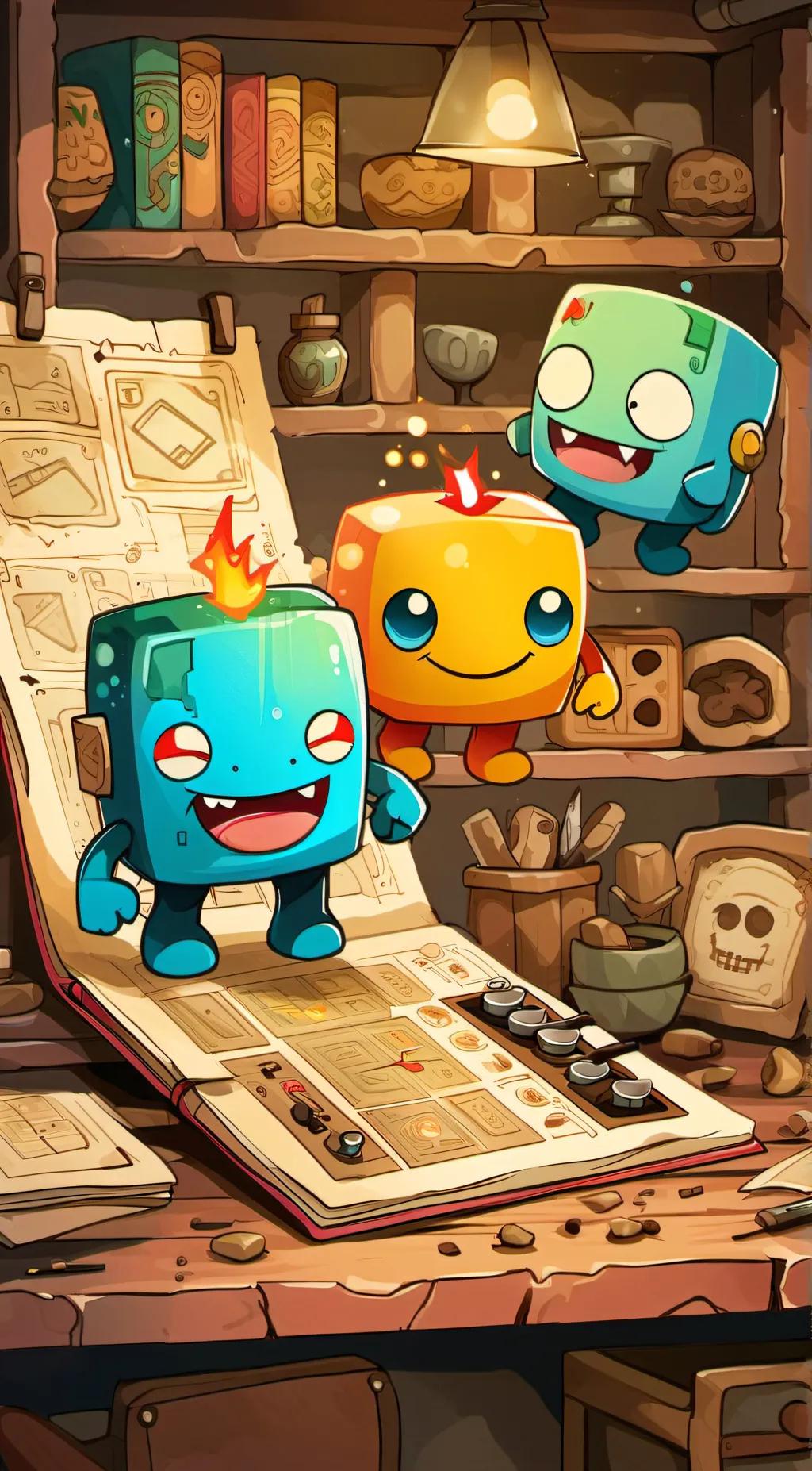 ai character: geometry dash cube background