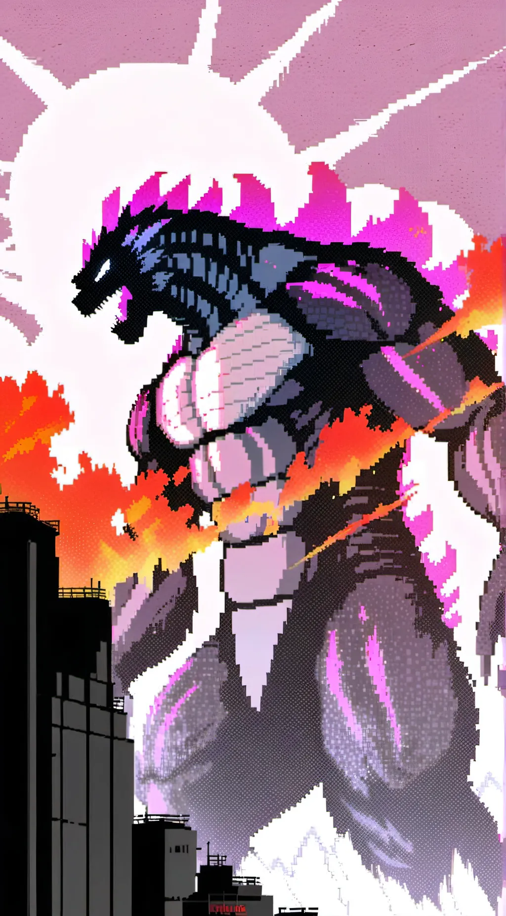 ai character: godzilla background