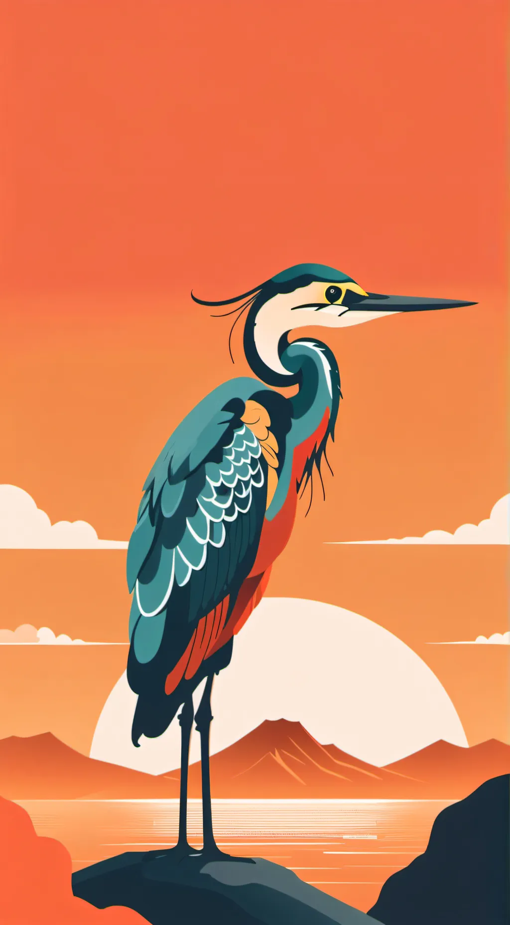 ai character: heron background