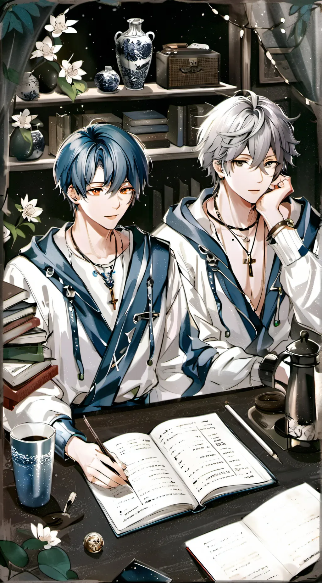 ai character: Ice & Dawn background